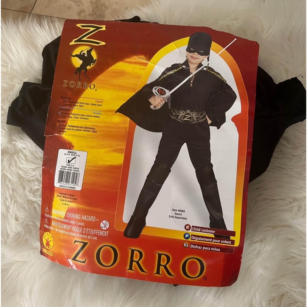 ZORRO Children’s Halloween Costume Size small